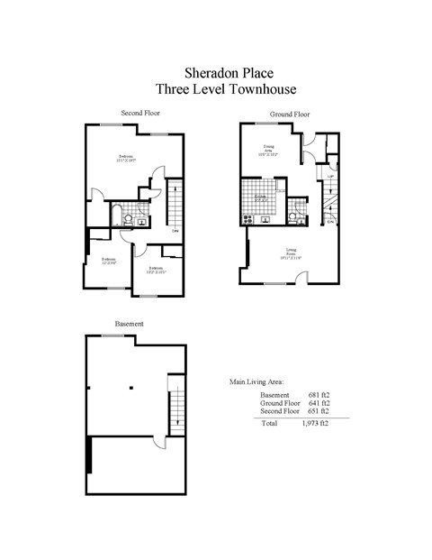 Floor plan for 4 beds, 1.5 baths, 1973 sqft